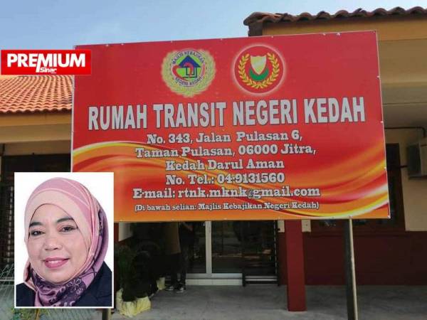 Rumah Transit Negeri Kedah (RTNK) di Taman Pulasan, Jitra, Kedah. Gambar kecil: Halimaton Shaadiah Saad