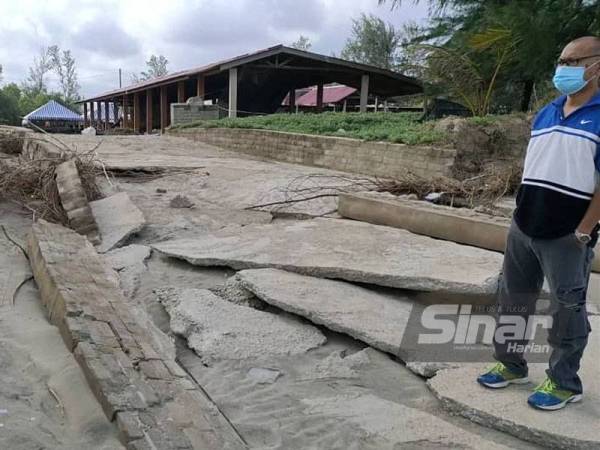 Hakisan berlaku di Kampung Pantai Kempadang, Kuantan pada Januari lalu.