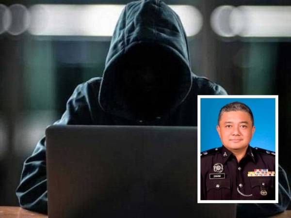 Seramai lapan individu disyaki 'keldai akaun' ditahan kerana membenarkan akaun bank mereka digunakan oleh scammer. - Foto kecil: Zaiham Mohd Kahar