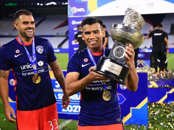 Safawi menyumbang gol pertama JDT ketika menentang KDA FC pada perlawanan Sumbangsih di Stadium Sultan Ibrahim pada Jumaat. - Foto FB Johor Southern Tigers