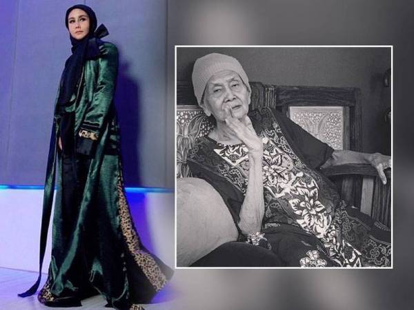 Ibu Ella, Yang Asmah Long, 92, meninggal dunia akibat sakit tua awal pagi tadi. - Foto Instagram ellaaminuddins