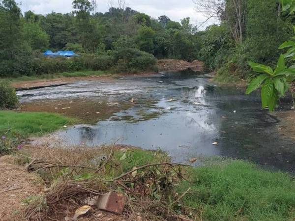 Air kolam dan sungai kecil di sekitar kawasan Taman Bukit Serdang Seksyen 5 bertukar menjadi warna hitam sejak Jumaat lalu.