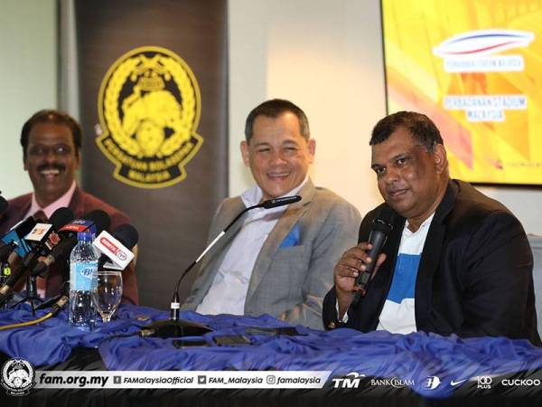 Tony pada sidang media di Stadium Nasional Bukit Jalil pada Selasa. - Foto Football Association of Malaysia