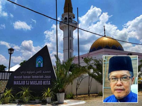 Masjid Temerloh Jaya turut menyediakan pelitup muka dan sejadah kepada jemaah kerana tidak mahu menghampakan mereka yang ingin bersolat di dalamnya. Gambar kecil: Dr Abdullah