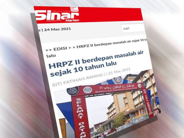 Laporan Sinar Harian pada 21 Mac lalu.