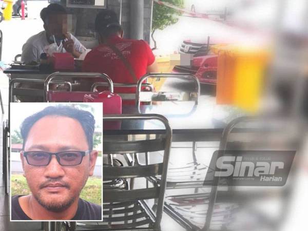 Pelanggan sedang merokok di sebuah kedai makan di Sabak Bernam. Gambar kecil: Mohd Fairuz