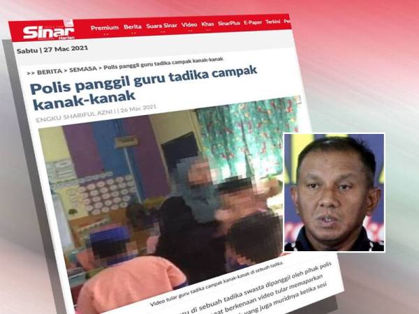 Laporan Sinar Harian pada Jumaat. Gambar kecil: Baharudin