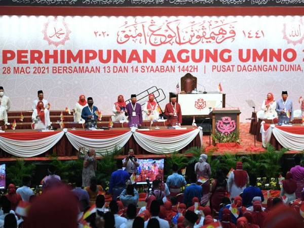 Perasmian serentak Persidangan Wanita, Pemuda dan Puteri UMNO di Dewan Merdeka, Pusat Dagangan Dunia Kuala Lumpur sempena Perhimpunan Agung UMNO (PAU) 2020 pada Sabtu - Foto Bernama 