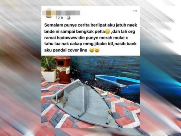 Pengakuan pelaku merosakkan replika di Kuantan Art Street yang dimuat naik melalui Facebook mendedahkan identitinya sebelum dipanggil pihak MBK untuk tindakan lanjut. - Foto FB MBK