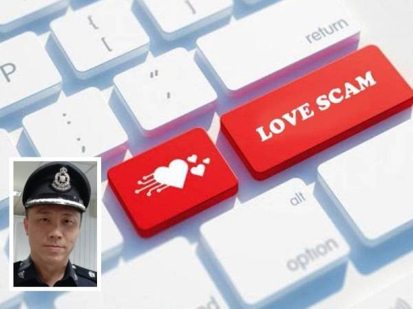 Mangsa yang berusia 54 tahun mengalami kerugian RM10,800 selepas diperdaya dengan Love Scam. (Gambar kecil: Chang Hook)