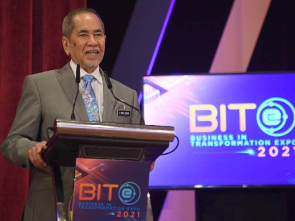 Wan Junaidi ketika menyampaikan ucapan perasmian Bit Expo 2021 (BITe 2021) di Putrajaya pada Isnin.