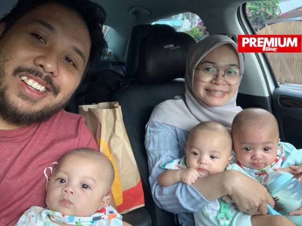 Nur Aisyah dan Muhammad Faiz teruja menerima kembar tiga selepas melakukan rawatan IVF.