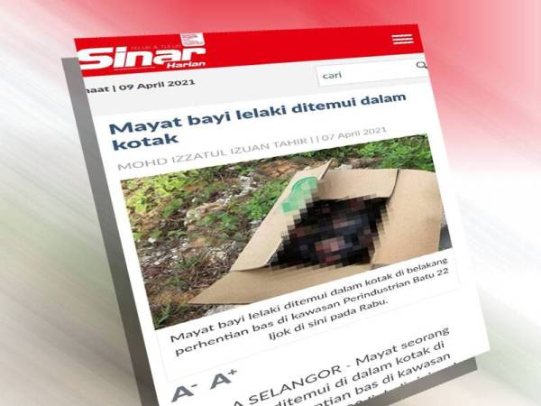 Laporan Sinar Harian pada Rabu.