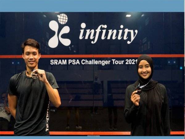 Ivan dan Aifa mengungguli Kejohanan Skuasy SRAM PSA 1. - Foto Squash Racquets Association of Malaysia