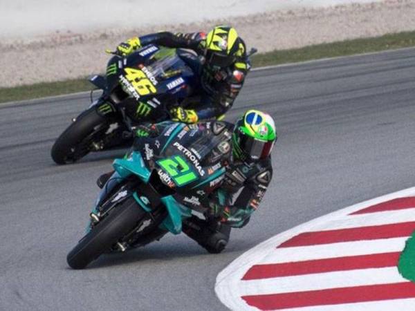 Morbidelli (depan) dan Rossi berazam melakukan yang terbaik pada GP Portugal hukung minggu ini.