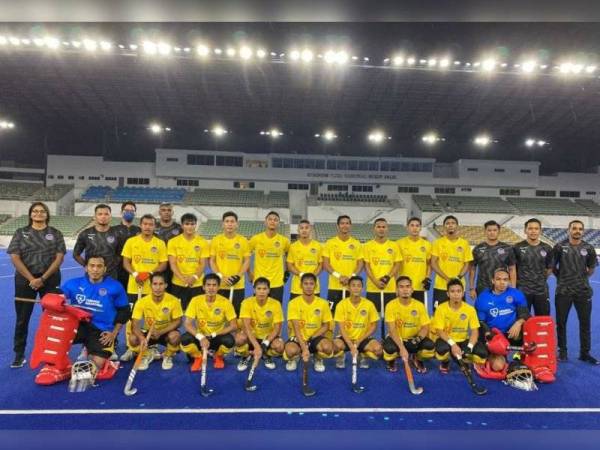 Kesebelasan utama skuad negara ketika berdepan Jepun pada aksi persahabatan di Stadium Hoki Nasional Bukit Jalil pada Sabtu. - Foto MHC