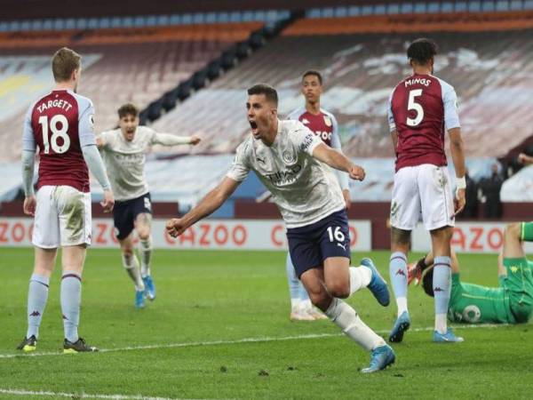 Rodri meraikan jaringannya yang juga gol kedua City pada perlawanan berkenaan.