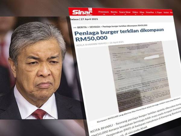 Ahmad Zahid bersimpati dengan nasib peniaga burger yang dikenakan kompaun RM50,000 kerana beroperasi lebih masa.