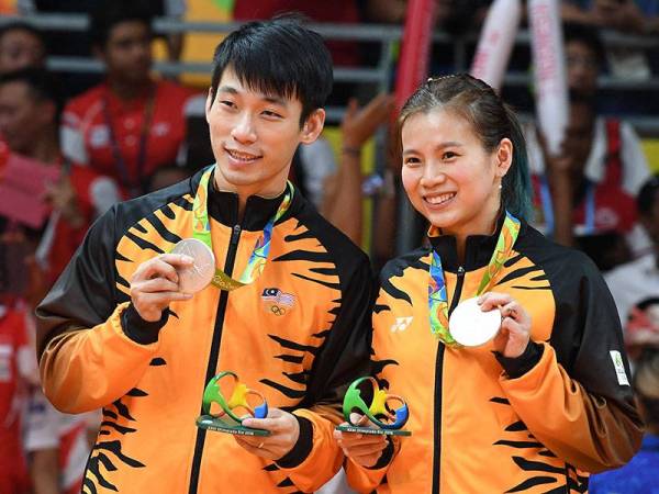 Liu Ying bersama Peng Soon di Olimpik Rio 2016.