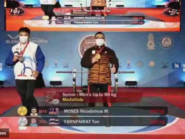 Nicodemus menghadiahkan emas ketiga negara bagi acara lelaki lebih 88kg. Foto: Gosports.com