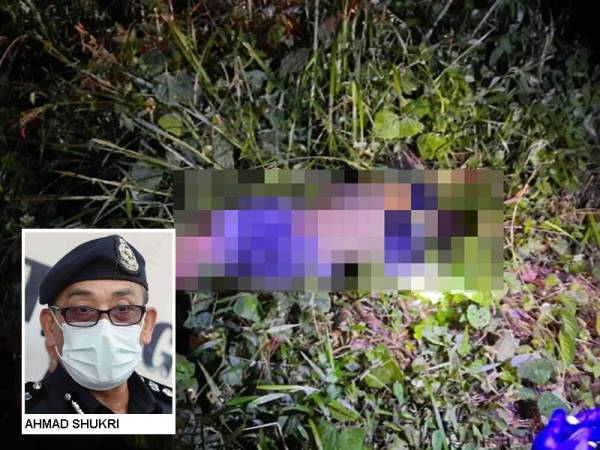 Mayat remaja perempuan yang ditemukan di tepi jalan berdekatan kebun getah di mukim Lesong, Pokok Sena pada Selasa.