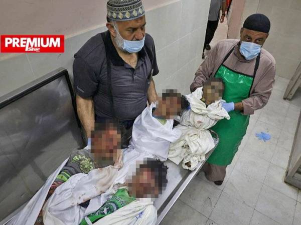 Empat syuhada kecil yang terkorban akibat serangan Zionis di Semenanjung Gaza. - AFP