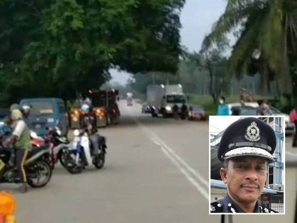 Video yang tular di laman sosial mendakwa sekumpulan individu berkumpul di kawasan penutupan Jalan Jerangau-Jabor, Kuantan pada Isnin. Gambar kecil: Mohamad Noor Yusof Ali