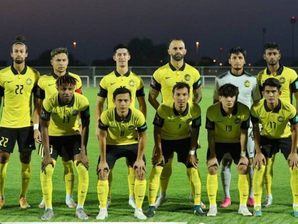 Pemain Harimau Malaya ketika berdepan Kuwait pada aksi persahabatan antarabangsa tertutup di Dubai.