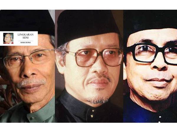 Dari kiri: Baha Zain,Muhammad Salleh, Keris Mas