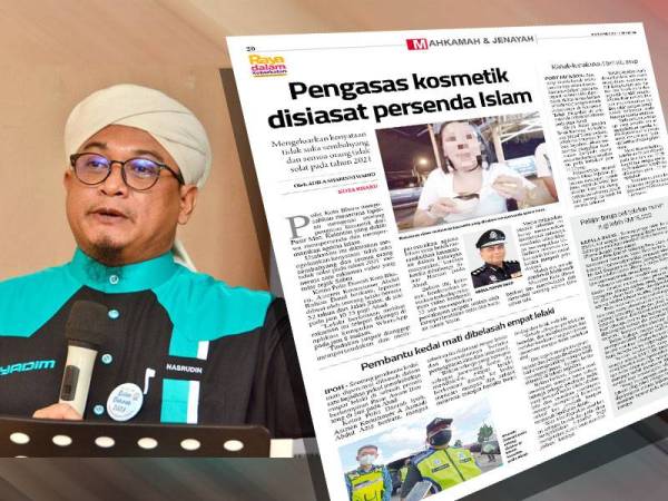 Laporan Sinar Harian semalam. Gambar kiri: Nasrudin