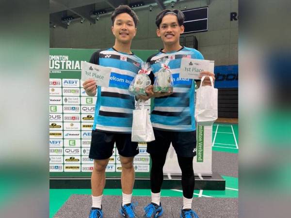 Wan Arif dan Haikal mencipta sensasi apabila muncul juara Terbuka Austria. -Foto Facebook BAM.