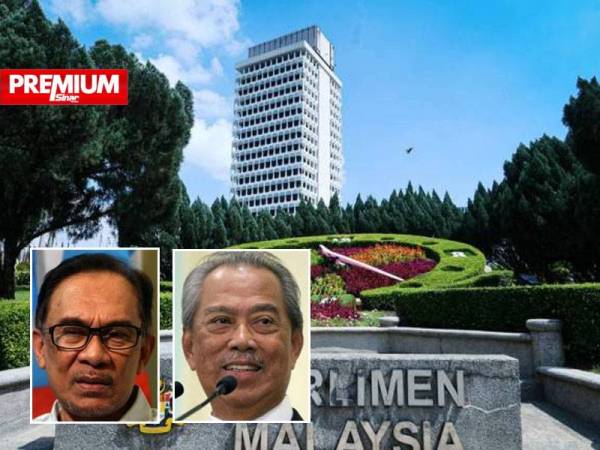 Gesaan sidang Parlimen dibuka semula semakin kuat bergema susulan pelaksanaan proklamasi darurat oleh kerajaan didakwa gagal menangani pandemik Covid-19. Gambar kecil dari kiri: Datuk Seri Anwar Ibrahim, Tan Sri Muhyiddin Yassin