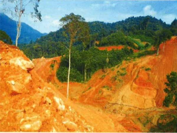 Syarikat terlibat didapati melakukan kerja-kerja tanah tanpa kelulusan hingga menyebabkan pencemaran Sungai Raia, Ipoh. -Foto Ihsan JAS Perak.