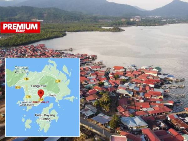 Pandangan dari udara perkampungan Bukit Malut di Pulau Langkawi yang didakwa menjadi antara lokasi pelarian Rohingya menyelinap masuk dalam komuniti di Malaysia.