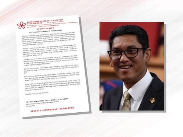 Kenyataan Ahmad Faizal yang diedarkan kepada pemberita pada Khamis.