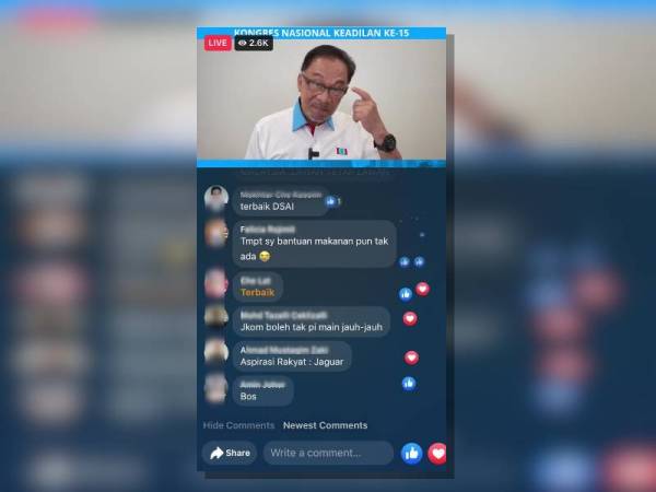 Anwar ketika menyampaikan ucapan dasar Presiden PKR sempena Kongres Nasional Keadilan ke-15 secara maya pada Ahad.