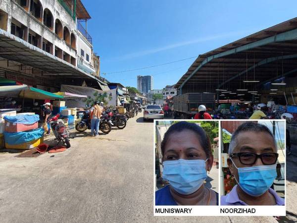 Laluan di Pasar Awam Bukit Mertajam yang menjadi tempat penjaja menjalankan perniagaan.