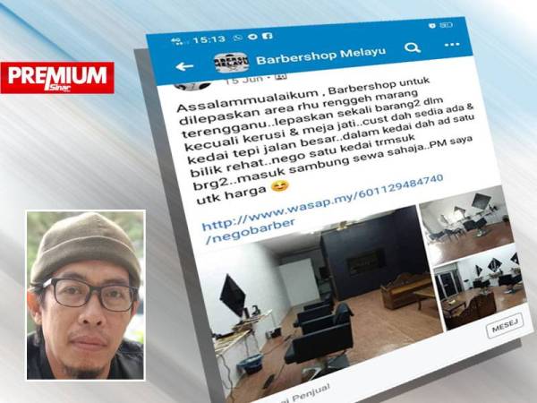 Beberapa pengusaha kedai gunting rambut 'hipster' bumiputera kini terpaksa menawarkan perniagaan mereka untuk dijual susulan tidak mampu menampung kos operasi tinggi. Gambar kecil: T N Winda