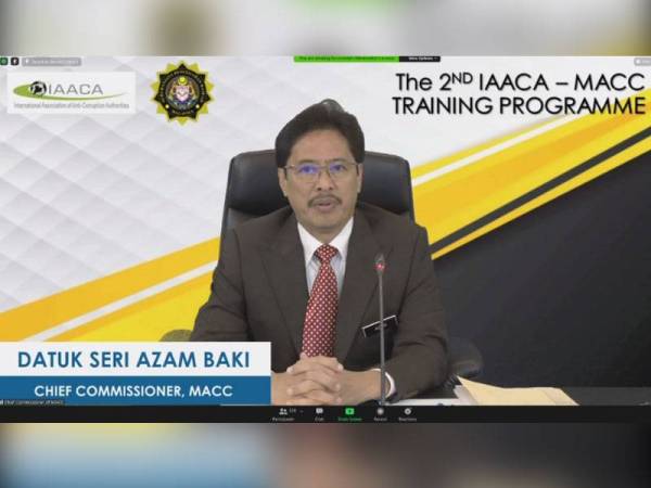 Azam ketika menyampaikan ucapan pembukaan pada hari pertama Program Latihan Antarabangsa secara bersama di antara SPRM dan Pertubuhan Pihak Berkuasa Pencegahan Rasuah Antarabangsas (IAACA) yang dijalankan secara dalam talian pada Selasa.