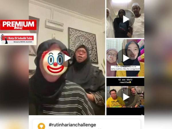 Antara keratan video cabaran #rutinharianchallenge dipercayai dihasilkan oleh pelajar untuk tugasan sekolah mereka yang tular di media sosial. 