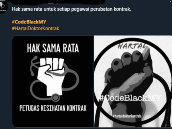 Kempen tanda pagar #CodeBlackMy menjadi trending di Twitter hari ini.