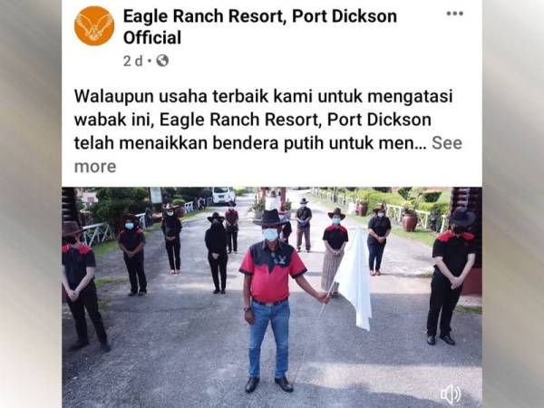 Tangkap layar video tular yang mendakwa Eagle Ranch Resort telah menutup operasinya.