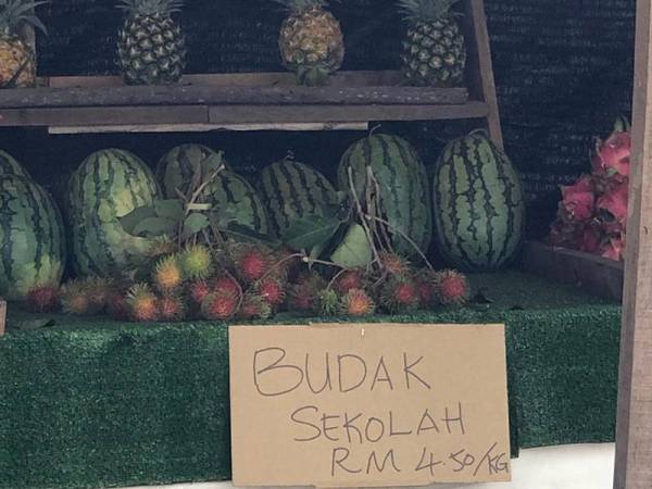 Rambutan 'budak sekolah' dijual pada harga RM4.50 sekilogram. Foto: FB Dr Maszlee Malik