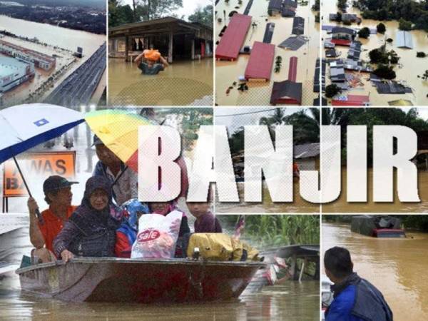 Hujan lebat berterusan sejak awal pagi menyebabkan beberapa kawasan di Raub dilanda banjir mulai petang Isnin. Gambar hiasan