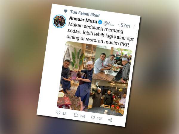 Gambar yang dikongsi Annuar di Twitter beliau.