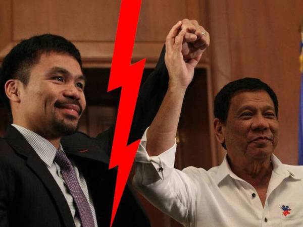 Hubungan Pacquiao (kiri) dan Duterte semakin tegang sejak bulan lalu. - Foto: Agensi