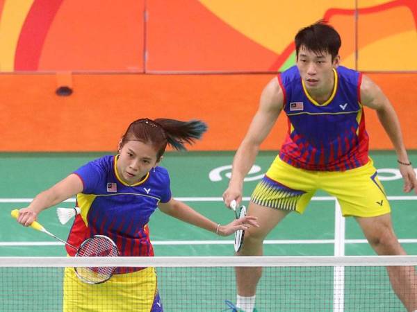 Aksi Liu Ying dan Peng Soon pada Olimpik Rio 2016 lalu.