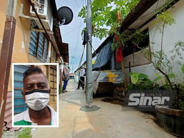 Keadaan tiang gentian optik yang dipasang di lorong belakangTingkat Perpaduan 3, Taman Perpaduan. (Gambar kecil: S Lingam)