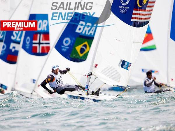 Khairulnizam ketika beraksi pada perlumbaan Kategori Laser Lelaki di Enoshima Yacht Harbour pada Isnin. Foto: Sailing Energy