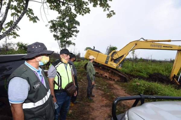 Operasi memusnah pokok sawit yang ditanam secara haram di HSK Kuala Langat Selatan di sini pada Selasa.